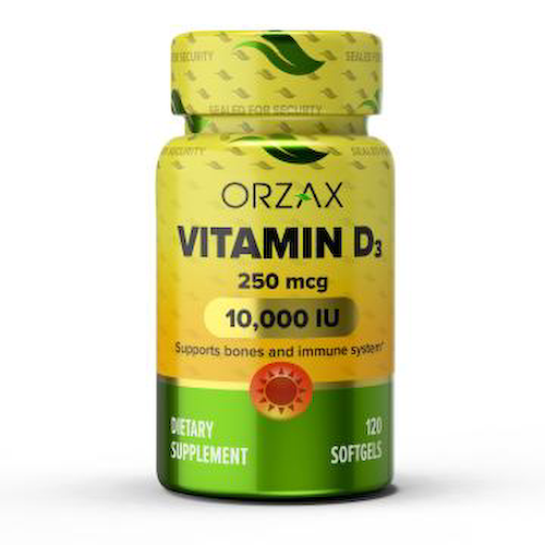 ORZAX, Витамин D3 (10 000 МЕ), капсулы, 120 шт. #1