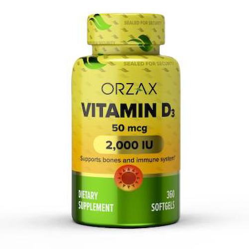 ORZAX, Витамин D3 (2000 МЕ), капсулы, 360 шт. #1