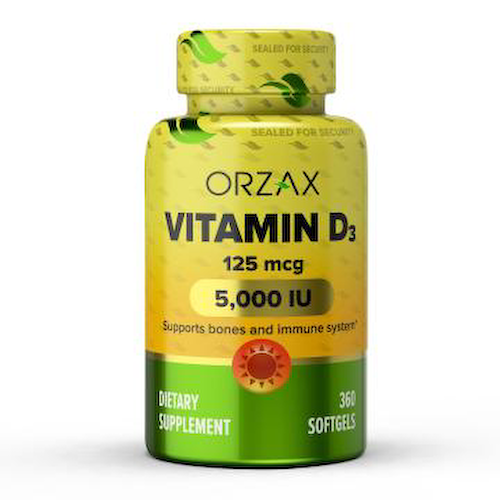 ORZAX, Витамин D3 (5000 МЕ), капсулы, 360 шт. #1