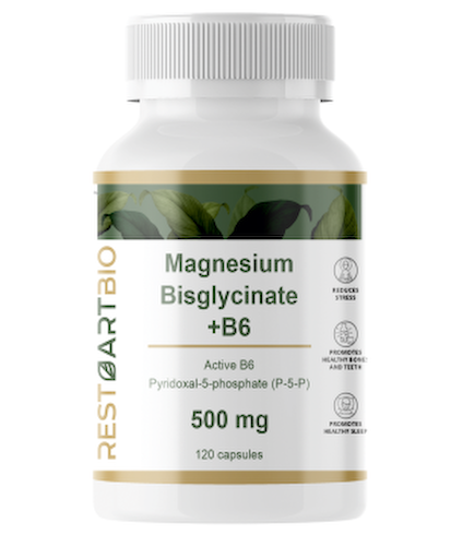 Restartbio, Магний (бисглицинат)+ B6 (P-5-P), капсулы, 120 шт. #1