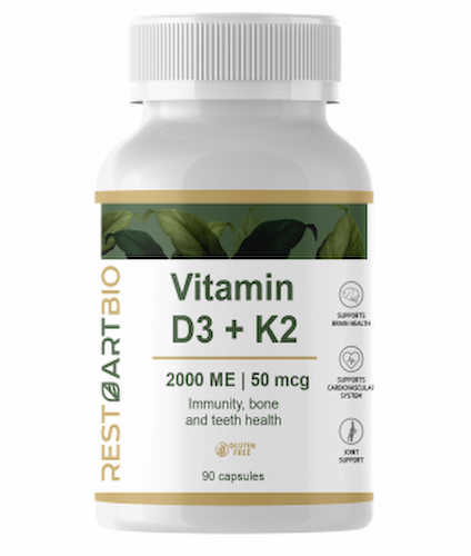 Restartbio, Витамин D3 (2000 МЕ) + К2 (МК-7), капсулы, 90 шт. #1