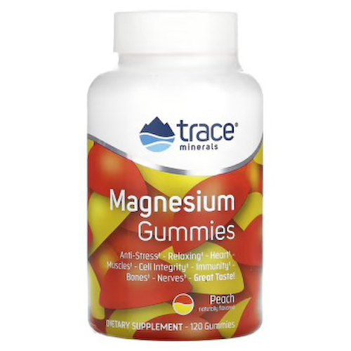 Trace Minerals, Магний, со вкусом персика, жевательные таблетки, 120 шт. #1