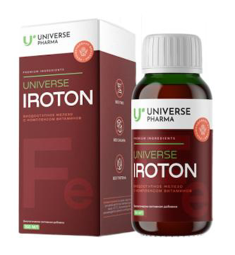 Universe Pharma, IROTON (железосодержащий витаминный комплекс), жидкость, 150 мл #1