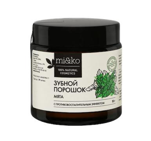 MI&KO, Зубной порошок «Мята» (противовоспалительный), порошок, 50 г #1