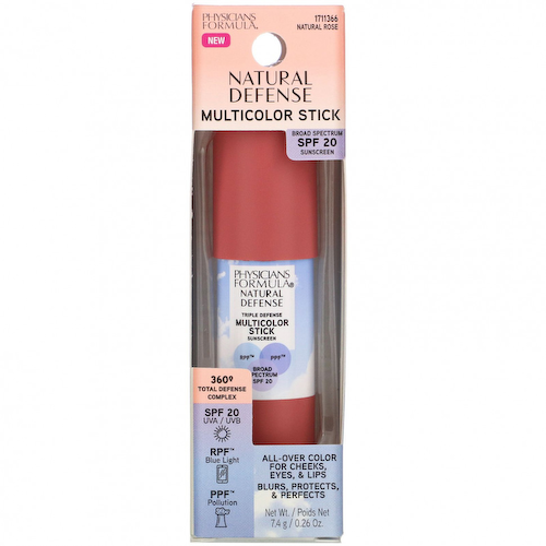 Physicians Formula, естественная защита, цветной солнцезащитный стик, SPF 20, естественный розовый, 7,4 г (0,26 унции) #1