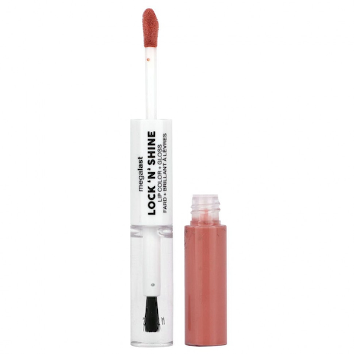 wet n wild, Megalast, Lock 'N' Shine, краска для губ и блеск, нюдовый оттенок, 4 мл (0,13 жидк. Унции) каждый #1