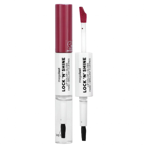 wet n wild, Megalast, Lock 'N' Shine, краска для губ и блеск, розовый, по 4 мл (0,13 жидк. Унции) #1