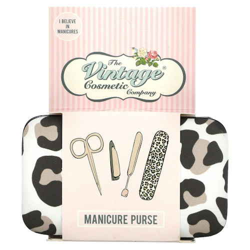 The Vintage Cosmetic Co., Manicure Purse, Leopard Print, 1 Kit #1