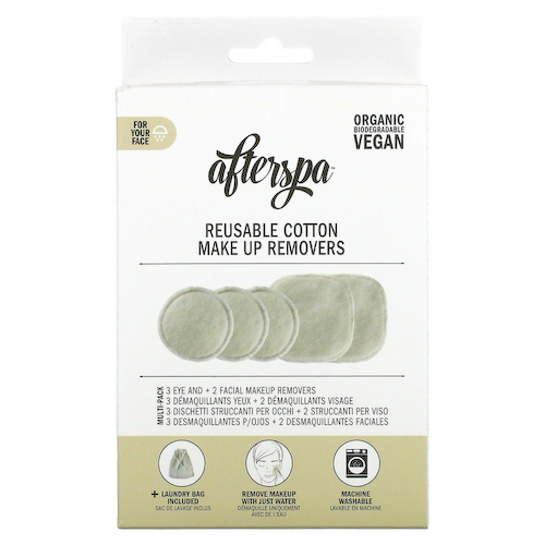 AfterSpa, Многоразовые средства для снятия макияжа из хлопка, набор из 6 предметов #1