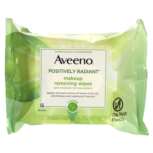 Aveeno, Положительно сияющие салфетки для снятия макияжа, 25 салфеток #1