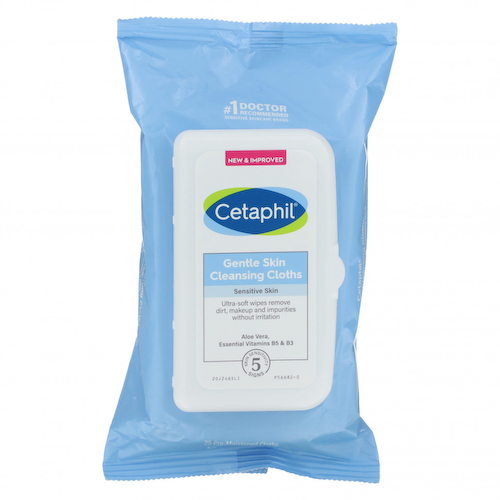 Cetaphil, Деликатные очищающие салфетки, для чувствительной кожи, без отдушек, 25 предварительно увлажненных салфеток #1