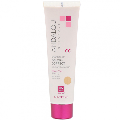 Andalou Naturals, 1000 Roses, CC, тон и коррекция, для чувствительной кожи, SPF 30, легкий загар, 58 мл (2 жидк. унции) #1