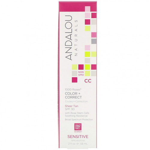 Andalou Naturals, 1000 Roses, CC, тон и коррекция, для чувствительной кожи, SPF 30, легкий загар, 58 мл (2 жидк. унции) #1