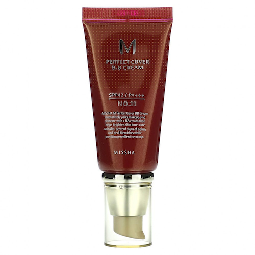 Missha, M Perfect Cover, BB-крем, SPF 42 PA+++, оттенок 21 светло-бежевый, 50 мл (1,7 унции) #1