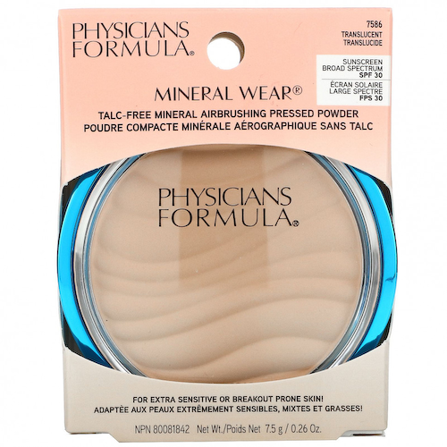 Physicians Formula, Mineral Wear, прессованная пудра с эффектом ретуши, SPF 30, полупрозрачная, 7,5 г (0,26 унции) #1