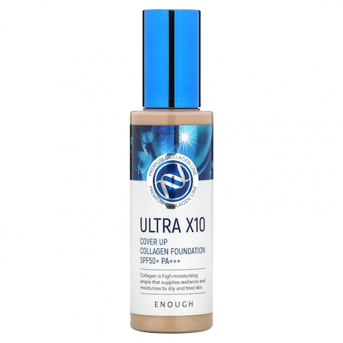 Enough, Ultra X10, тональная основа с коллагеном, SPF50 + PA +++, 13 светло-бежевый, 100 г (3,53 унции) #1