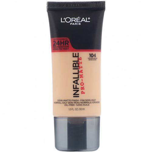 L'Oreal, Тональная основа Infallible Pro-Matte, оттенок Golden Beige 104, 30 мл #1