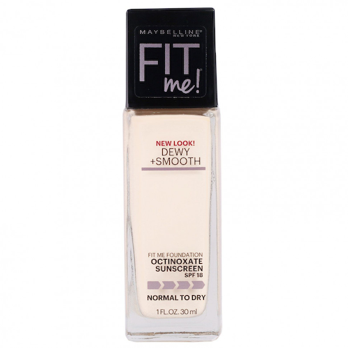 Maybelline, Тональная основа Fit Me, Dewy + Smooth, оттенок 110 «Porcelain», 30 мл #1