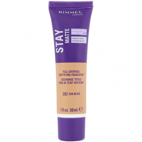 Rimmel London, Матирующая основа для максимальной плотности Stay Matte, оттенок 202 солнечный бежевый, 30 мл #1