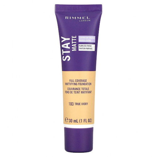 Rimmel London, Жидкий тональный мусс Stay Matte, оттенок 103 слоновая кость, 30 мл #1