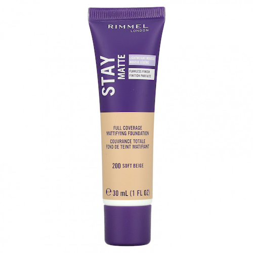 Rimmel London, Жидкий тональный мусс Stay Matte, оттенок 200 светло-бежевый, 30 мл #1