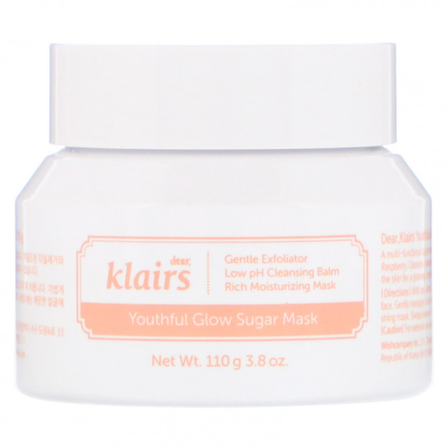 Dear, Klairs, Youthful Glow, маска с сахаром, 110 г (3,8 унции) #1