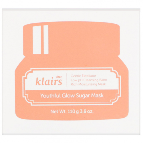 Dear, Klairs, Youthful Glow, маска с сахаром, 110 г (3,8 унции) #1