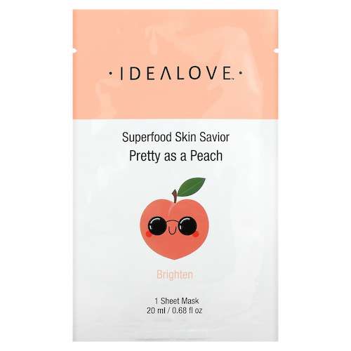 Idealove, Superfood Skin Savior, Pretty as a Peach, 1 тканевая маска, 20 мл (0,68 жидк. Унции) #1