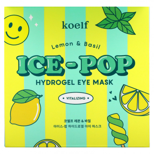 Koelf, Гидрогелевая маска для глаз Ice-Pop, лимон и базилик, 30 пар #1