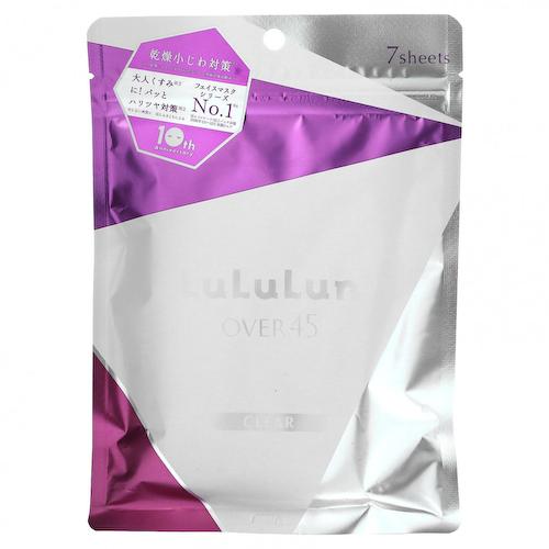 Lululun, Over 45 Beauty Sheet Mask, Iris Blue (Clear) 2KS, 7 шт., 113 мл (3,82 жидк. Унции) #1