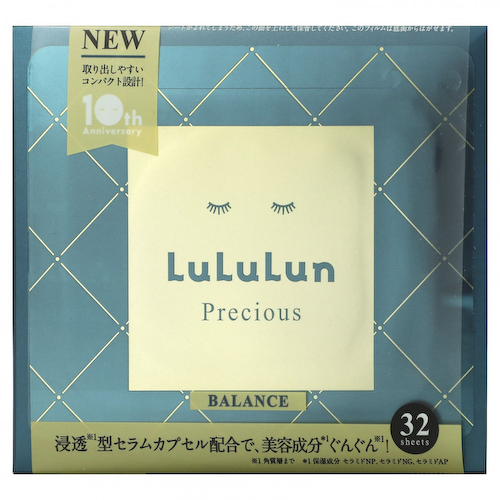 Lululun, Precious Balance, косметические маски для лица, зеленые 4FB, 32 шт., 500 мл (17 жидк. Унций) #1