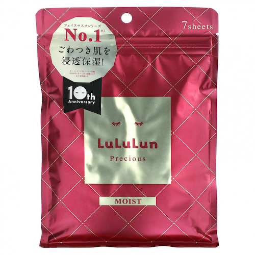 Lululun, Precious, Beauty Sheet Mask, увлажняющая, красная 4KS, 7 шт., 108 мл (3,65 жидк. Унции) #1