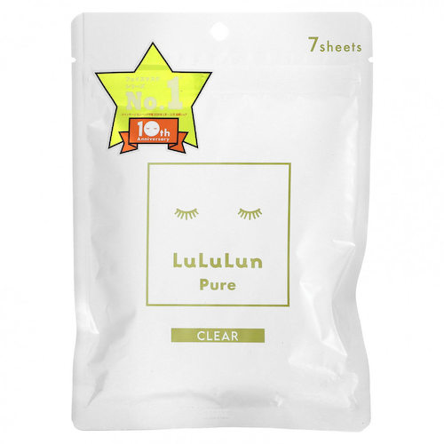 Lululun, Precious Clear, тканевая маска Pure Beauty, белая 4KS, 7 шт., 108 мл (3,65 жидк. Унции) #1