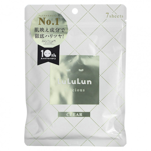 Lululun, Precious Clear, тканевая маска для лица, белая 4KS, 7 шт., 108 мл (3,65 жидк. Унции) #1