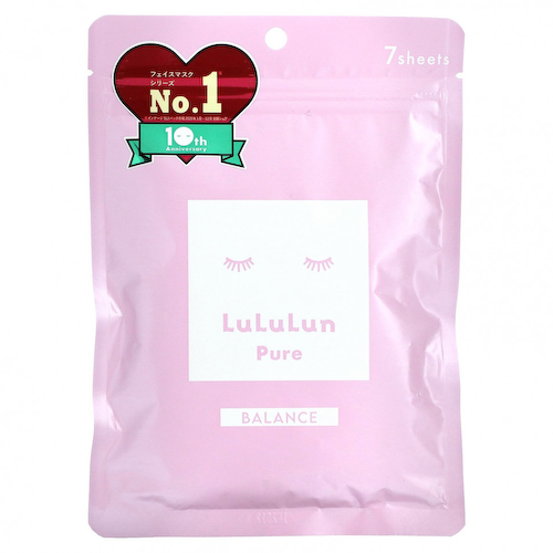 Lululun, Pure Balance, маска для лица, розовая, 8FS, 7 шт., 108 мл (3,65 жидк. Унции) #1