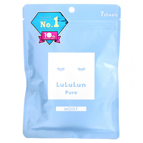 Lululun, Pure Moist, тканевая маска для лица, синяя 6FS, 7 шт., 108 мл (3,65 жидк. Унции) #1
