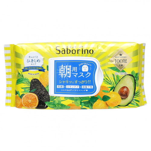 Saborino, утренняя маска для лица, цитрусы и авокадо, 32 шт, 304 мл #1