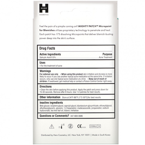 Hero Cosmetics, Mighty Patch, Micropoint для высыпаний, 6 штук #1