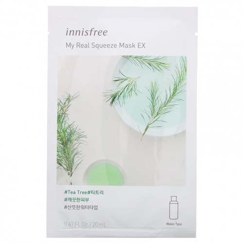 Innisfree, My Real Squeeze Beauty Mask EX, тканевая маска с чайным деревом, 1 шт., 20 мл (0,67 жидк. унции) #1