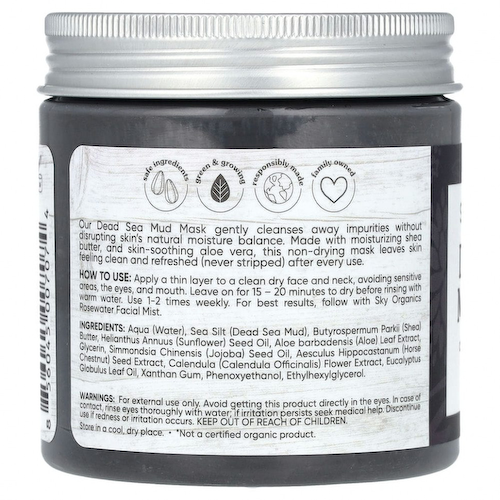 Sky Organics, маска с грязью Мертвого моря, 250 г (8,8 жидк. унции) #1