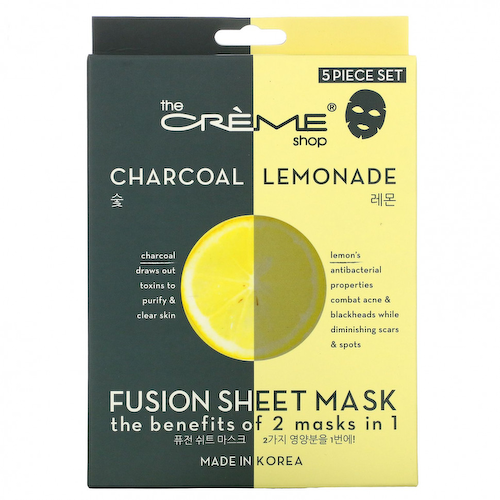 The Creme Shop, Fusion Beauty, тканевая маска, древесный уголь и лимонад, 5 шт., 125 г (4,40 унции) #1