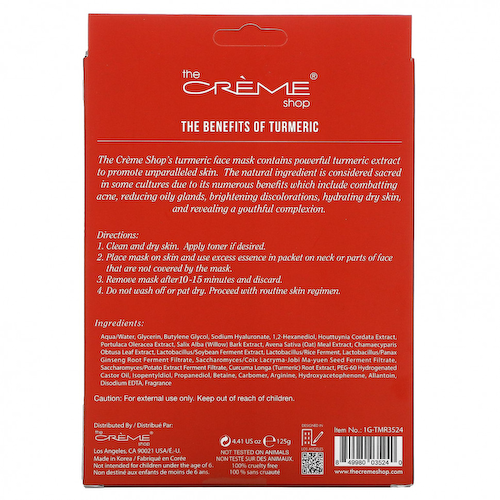 The Creme Shop, Маска для лица с куркумой, 5 шт., 125 г (4,41 унции) #1