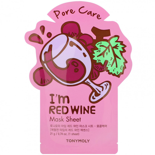 Tony Moly, I'm Red Wine, тканевая маска для ухода за порами, 1 шт., 21 г (0,74 унции) #1