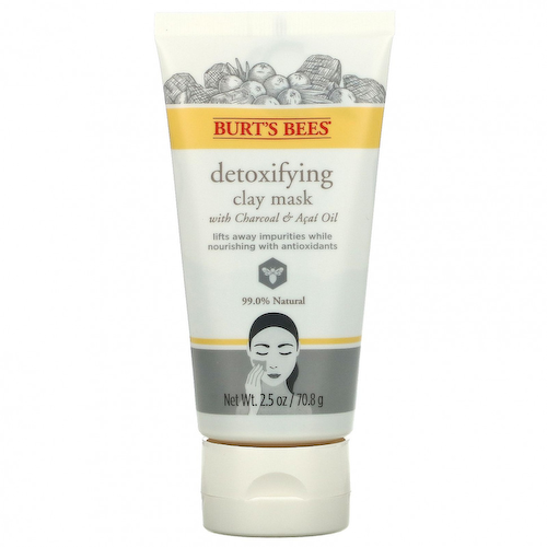 Burt's Bees, Детоксифицирующая глиняная маска с древесным углем и маслом асаи, 70,8 г (2,5 унции) #1