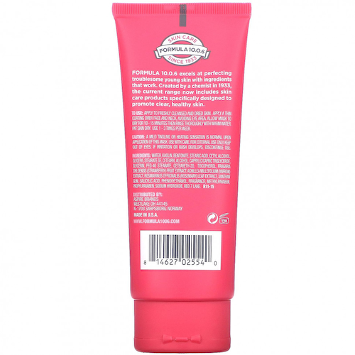 Formula 10.0.6, Pores Be Pure, Skin-Clarifying Mud Mask, Strawberry + Yarrow, 3.4 fl oz (100 ml) #1