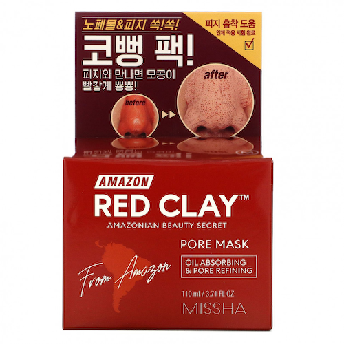 Missha, Amazon Red Clay, очищающая маска с красной амазонской глиной, 110 мл (3,71 жидк. унции)) #1