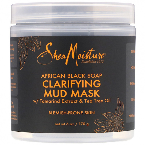 SheaMoisture, очищающая грязевая маска, африканское черное мыло, 170 г (6 унций) #1