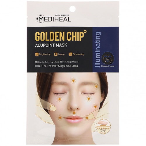 Mediheal, Golden Chip, тканевая акупунктурная маска, 1 шт., 25 мл (0,84 жидк. унции) #1