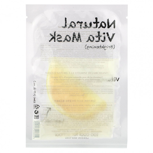 Too Cool for School, Natural Vita Beauty Mask (Осветляющая) с витамином C и лимоном, 1 маска, 0,77 жидкой унции (23 мл) #1