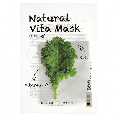Too Cool for School, Natural Vita Beauty Mask (укрепляющая) с витамином A и капустой, 1 шт., 23 мл (0,77 жидк. Унции) #1